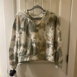 PINK ROSE cropped tie dye hoodie